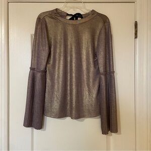 NWT Soul Sanctuary Shimmer Pleated Sleeve Top